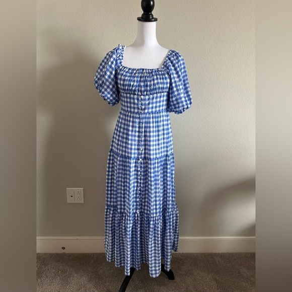 Hyacinth House Harper Maxi Dress Blue Gingham Tuckernuck - Picture 3 of 6